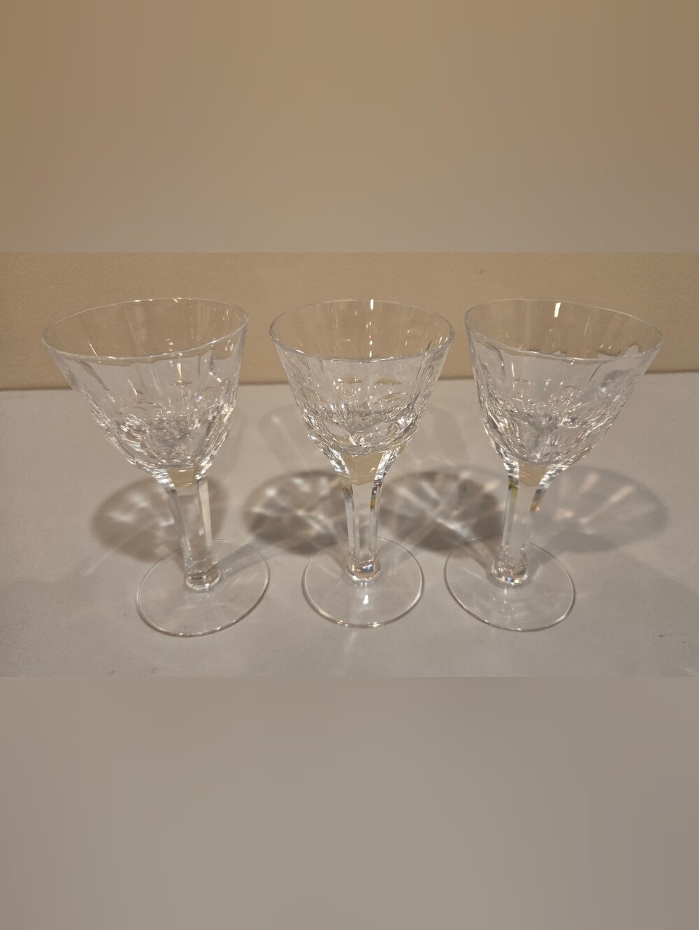Vintage Crystal Clear Cordial Glasses - Set of 3